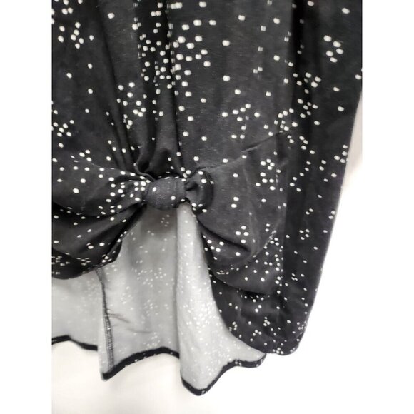 Lane Bryant Womens Knot Hem Tunic Top Size 18/20 Black White Dotted 3/4 Sleeve - Picture 3 of 6